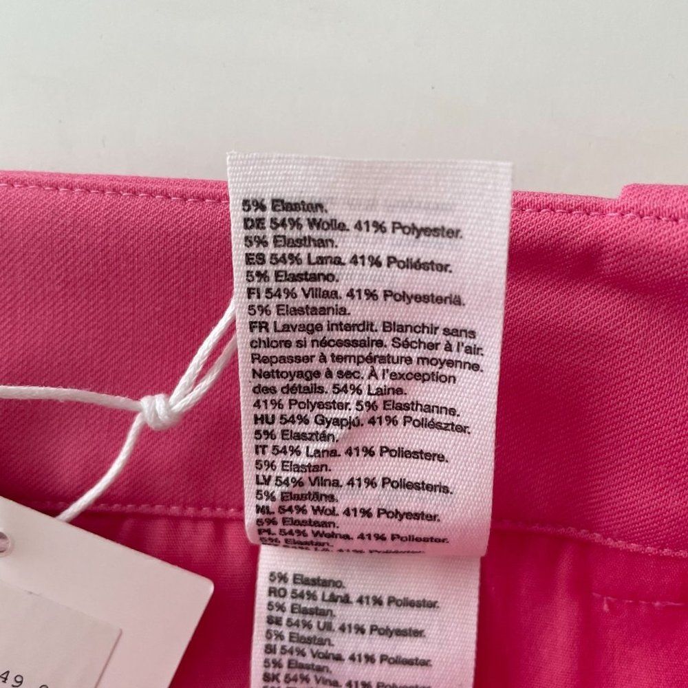 NWT & Other Stories Pink Trouser Pants High Rise Straight Leg Pockets US 8 - Picture 8 of 10